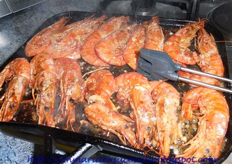 Gambones a la plancha con su aliño