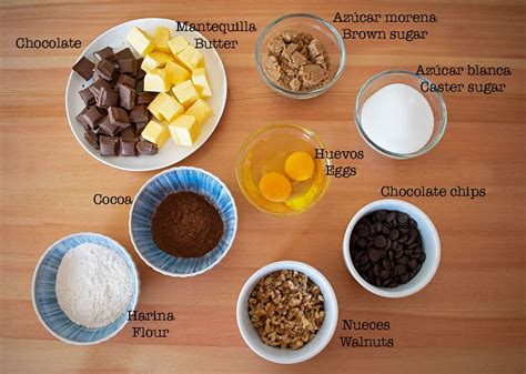 Ingredientes para hacer brownies