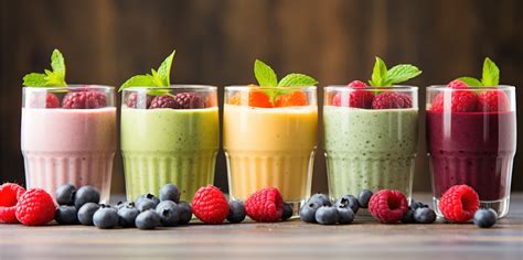 Smoothie de frutas frescas en un vaso