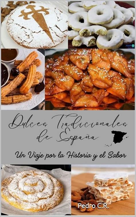 Ilustración de varios dulces tradicionales españoles como pestiños, flores fritas y buñuelos