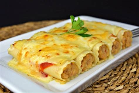 Canelones de carne gratinados