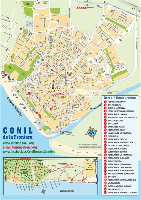 Mapa de Conil de la Frontera y provincia de Cádiz con sus zonas de pesca