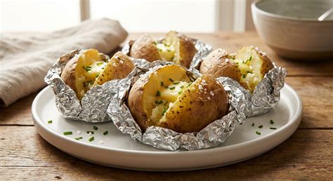 Patatas asadas en papel de aluminio
