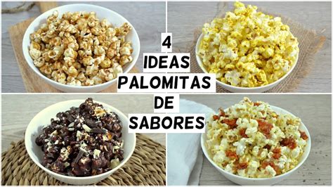 Palomitas dulces y saladas con diferentes sabores