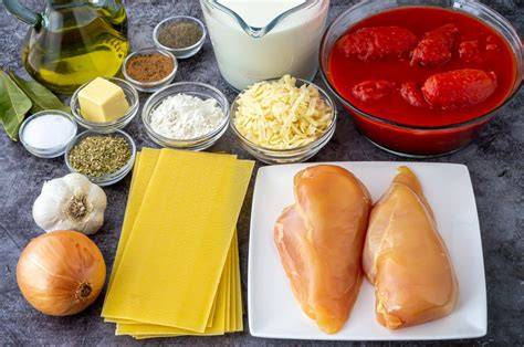 Ingredientes para lasaña de pollo