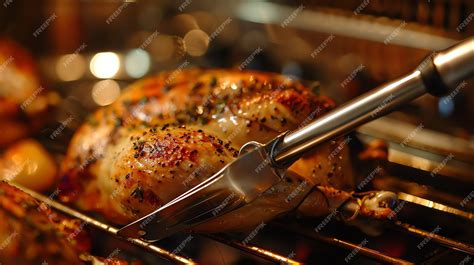 Termómetro de carne insertado en pollo asado