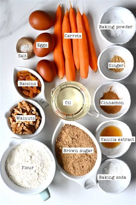 Ingredientes para carrot cake