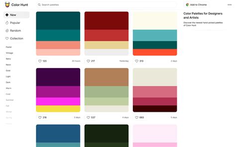 Comparativa de paletas de colores web populares