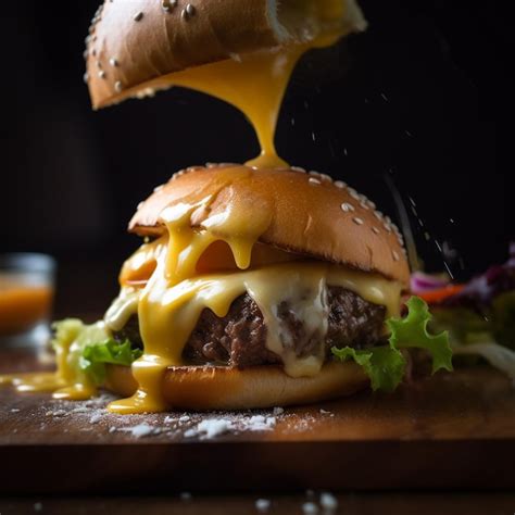 Primer plano de una hamburguesa smash jugosa con ingredientes frescos