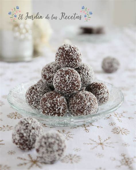 Trufas de coco y chocolate