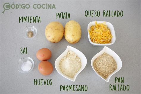 Ingredientes para bolitas de patata y queso