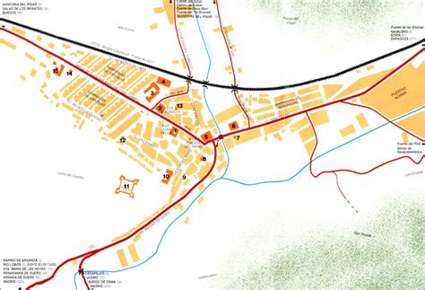 Mapa de San Leonardo de Yagüe con la ubicación de las panaderías