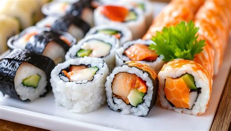 Ejemplos de platos de sushi variados