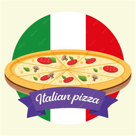 Ilustración de una pizza italiana tradicional
