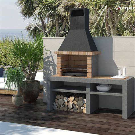Esquema de montaje de una barbacoa de obra