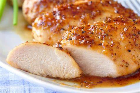 Pechugas de pavo con salsa de miel y mostaza