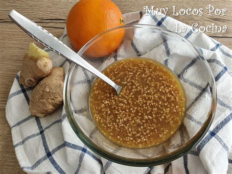 Ingredientes para vinagreta de sésamo y naranja