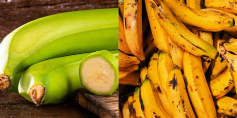 Plátano macho verde y maduro