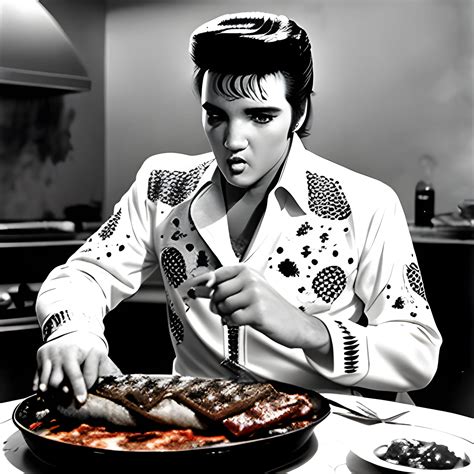 Elvis Presley comiendo un sándwich