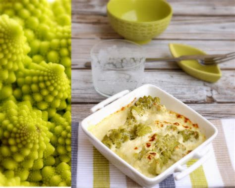Romanesco gratinado en plato
