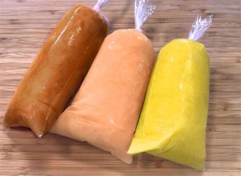 Bollos de leche congelados en bolsas zip