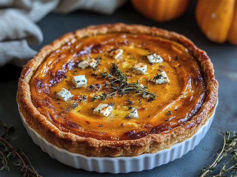 Quiche de calabaza, membrillo y queso gorgonzola