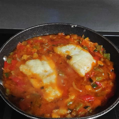 Bacalao con Sanfaina listo para servir