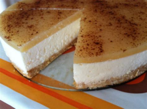 Tarta de queso y pera