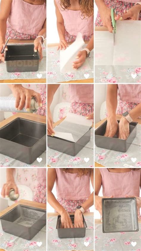 Molde para bizcocho forrado con papel de horno