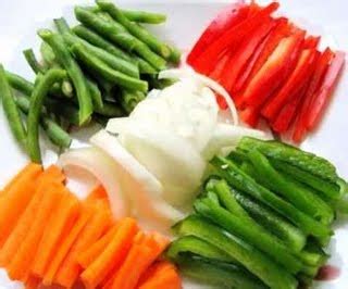 Corte de verduras en juliana