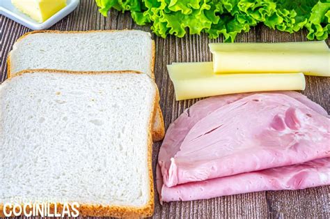 Ingredientes básicos para sándwich mixto
