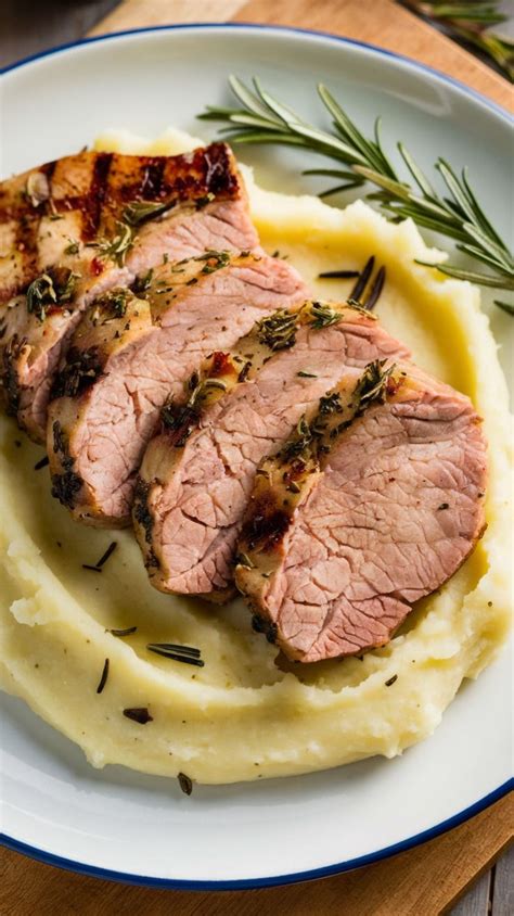 plato de escalopines de cerdo con puré de patatas y ensalada