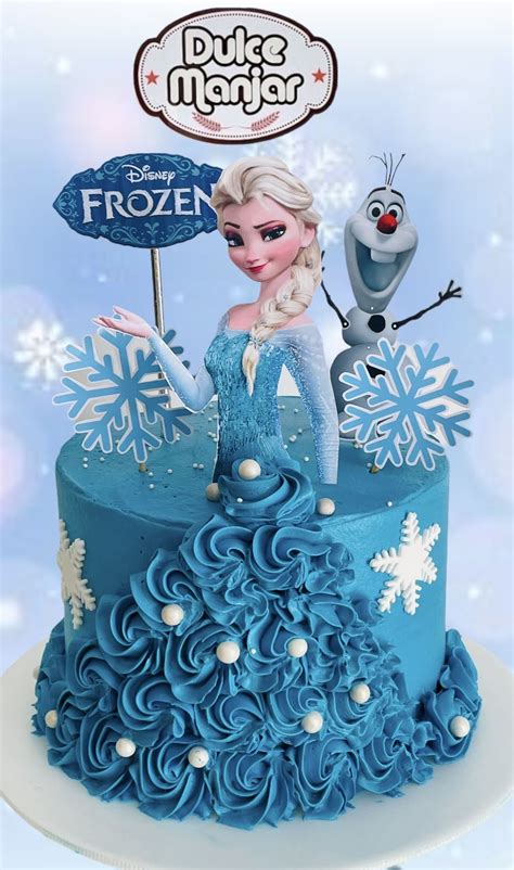 Torta de Frozen con diseño de bosque encantado