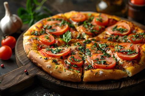 Pizza recién horneada con bordes crujientes