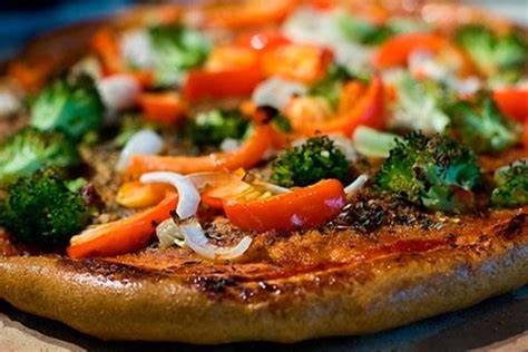 Pizza integral con vegetales