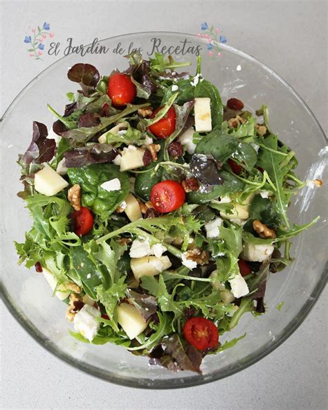 Ensalada de acelga roja con queso de cabra y manzana