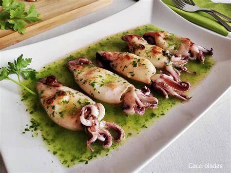 Chipirones a la plancha con perejil