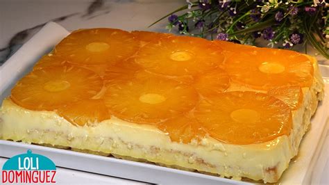 Tarta de piña sin horno con bizcochos de soletilla