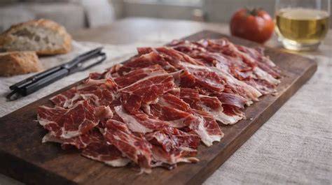 Loncheado de jamón ibérico listo para degustar