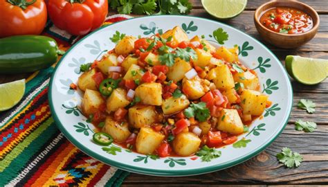 Papas a la mexicana terminadas con cilantro fresco