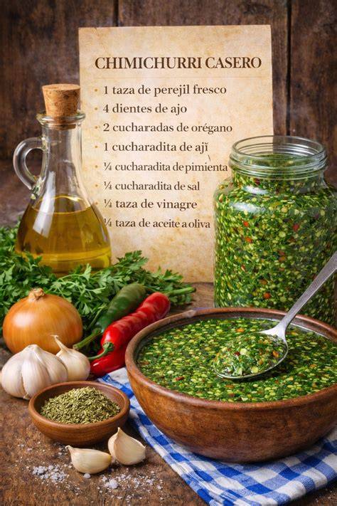 Variedad de ingredientes para chimichurri