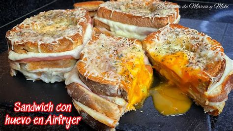 Sándwich mixto con huevo en airfryer