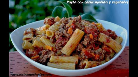 Ingredientes básicos para pasta con carne molida