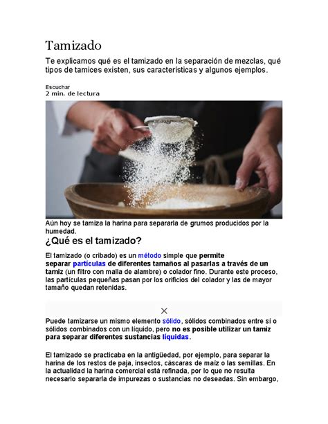 Esquema de preparación: mezclas, tamizado de ingredientes y horneado