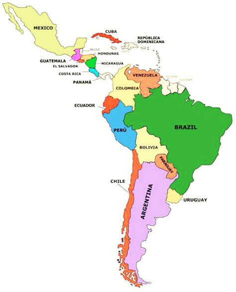 Mapa de Latinoamérica destacando Venezuela y Ecuador