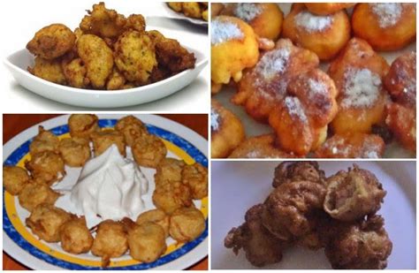 Variedad de buñuelos dulces y salados