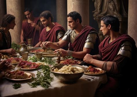Recreación de un banquete romano con embutidos marinos