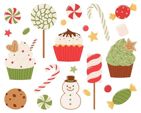 Ilustraciones de dulces navideños