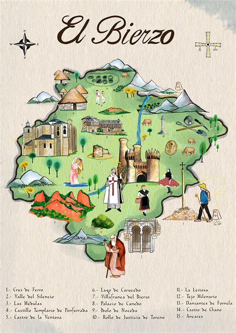 Mapa de la región de El Bierzo, destacando su tradición en embutidos