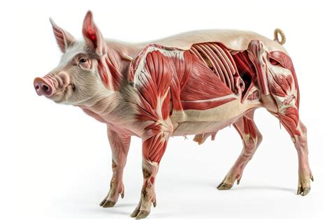 Anatomía de la cabeza de un cerdo mostrando la ubicación de las carrilleras